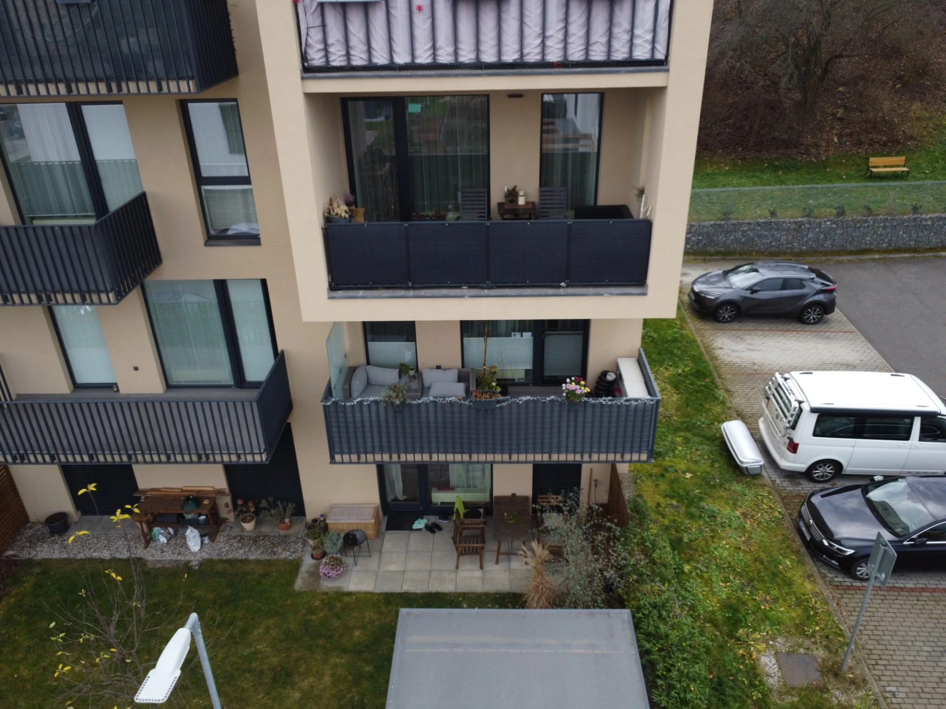 Umístění panelů – pohled 1